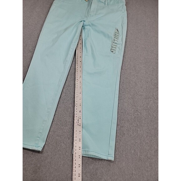 American Eagle Jeggings Womens 12 30x24 Crop Robin Egg Blue Mid High Stretch NEW - Picture 2 of 16